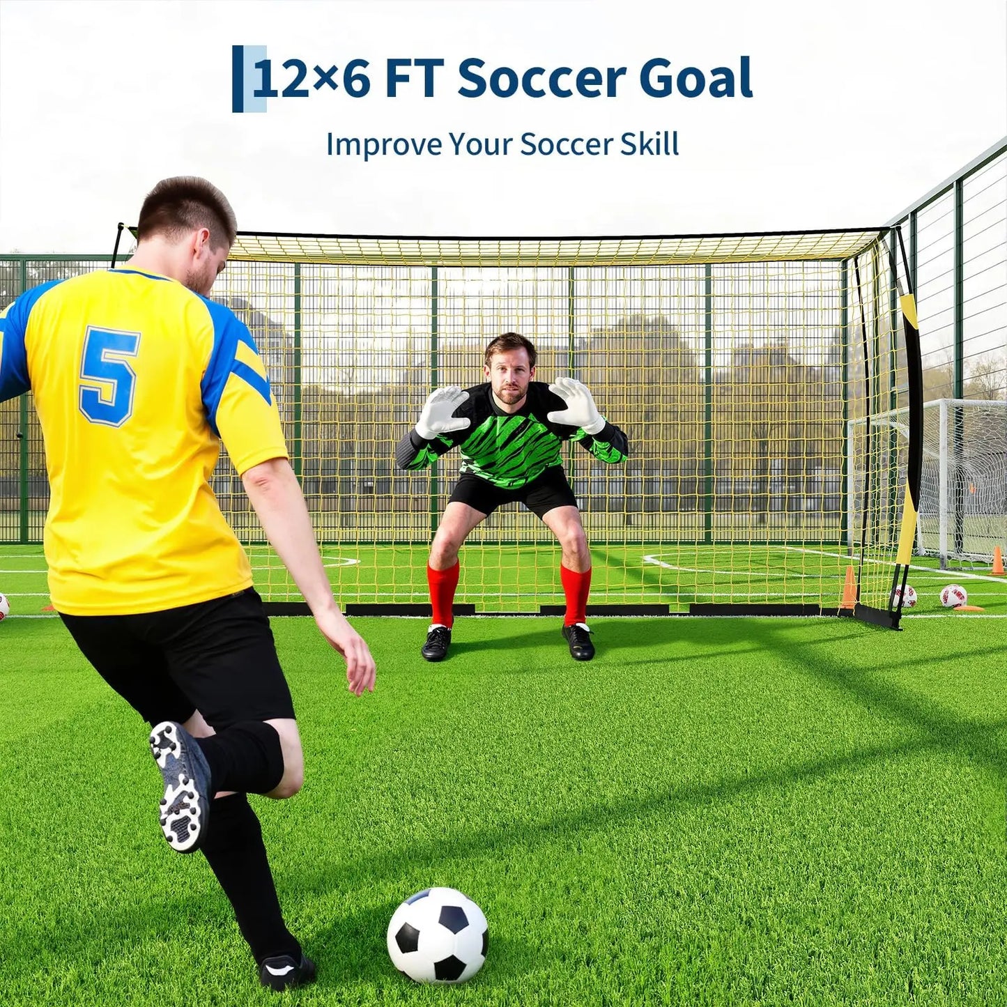 HiMISS Backyard Foldable Metal Frame Soccer Goal With Bag
