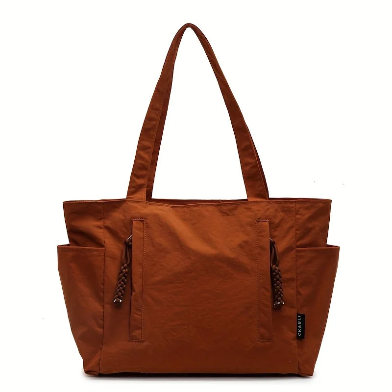 Lightweight Tote Bag for Women, Casual Shoulder Handbag with Multiple Pockets, Adjustable Strap, Zipper Closure & Tassel Detail, Spacious Everyday Purse for Work, Shopping, Commuting, Travel & Daily Outings