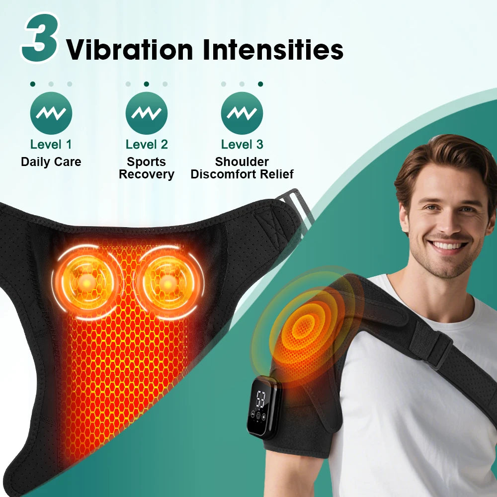 Pastsky Rechargeable Heated Shoulder Massager With Touchscreen And Timer