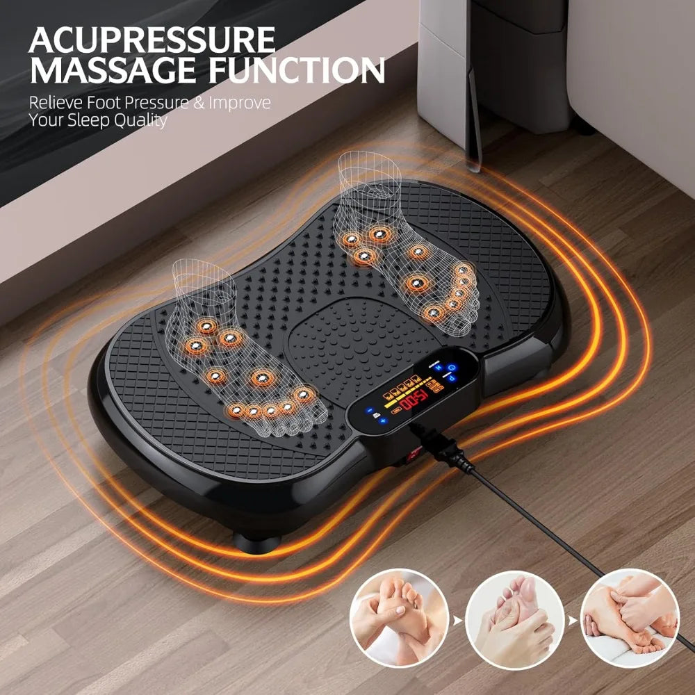 Vibration Plate Exercise Machine Lymphatic Drainage for Weight Loss Fitness Body Shaping Machine with LCD Display 20 Adjustable