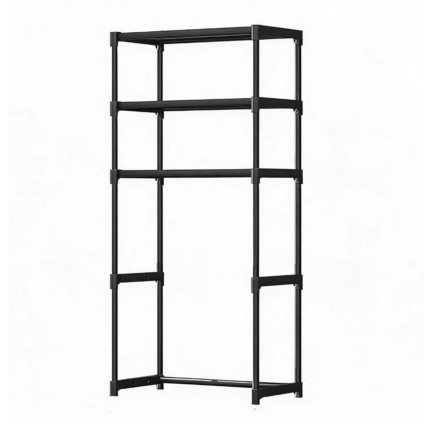3 Tier Over the Toilet Shelf, Freestanding Bathroom Shelves | Over Toilet Bathroom Organizer Storage Rack, Space Saver Freestanding Shelf for Restroom Laundry Balcony Room, Black