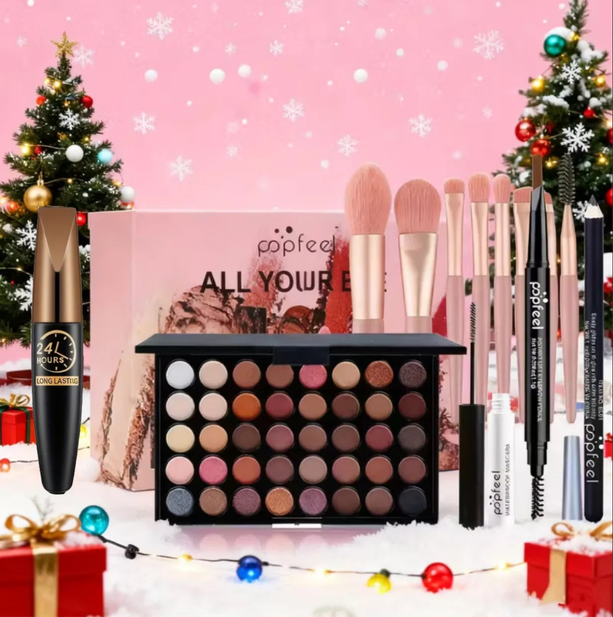 All In One Full Face Makeup Kit With Brush Mascara
