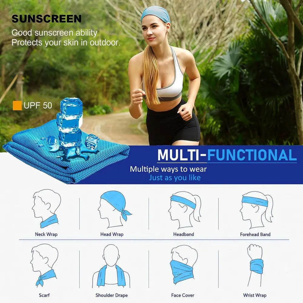 Dual Cooling Towels Set, 47x12, Breathable Microfiber, Ideal for Exercise, Yoga, Outdoors, and More