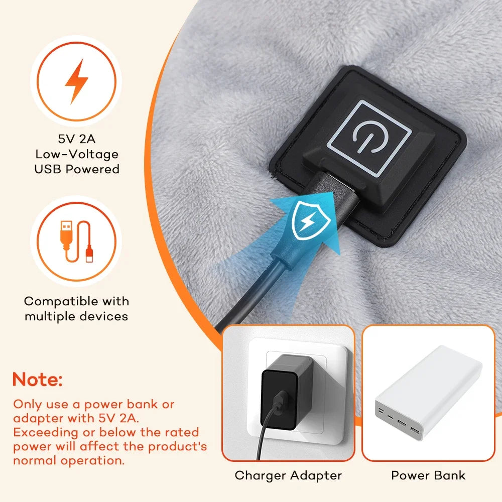 USB Heated Neck And Shoulder Wrap With Three Heat Settings