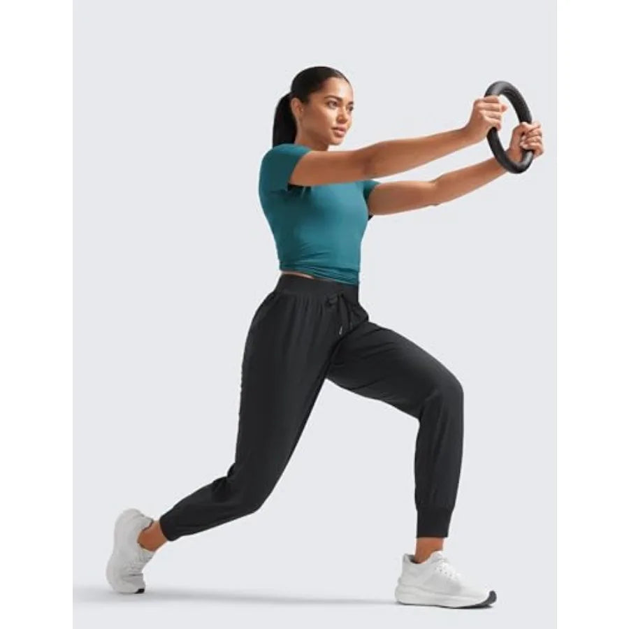 CRZ YOGA Womens Lightweight Joggers Travel Casual Outdoor Running Pants