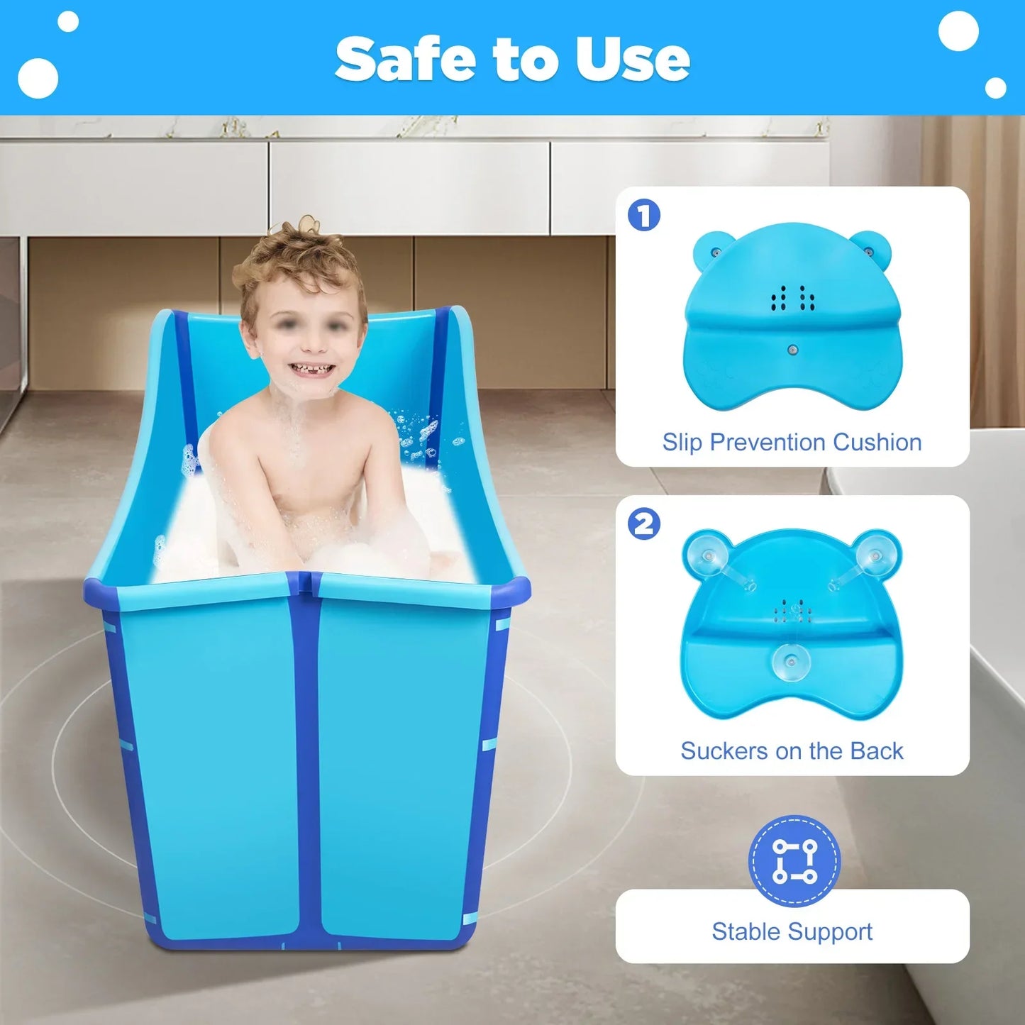 Portable Bathtub for Adults, 38Inch Foldable Bathtub Bathroom SPA Tub Cold Plunge Tub Collapsible Bathtub for Hot Ice Water