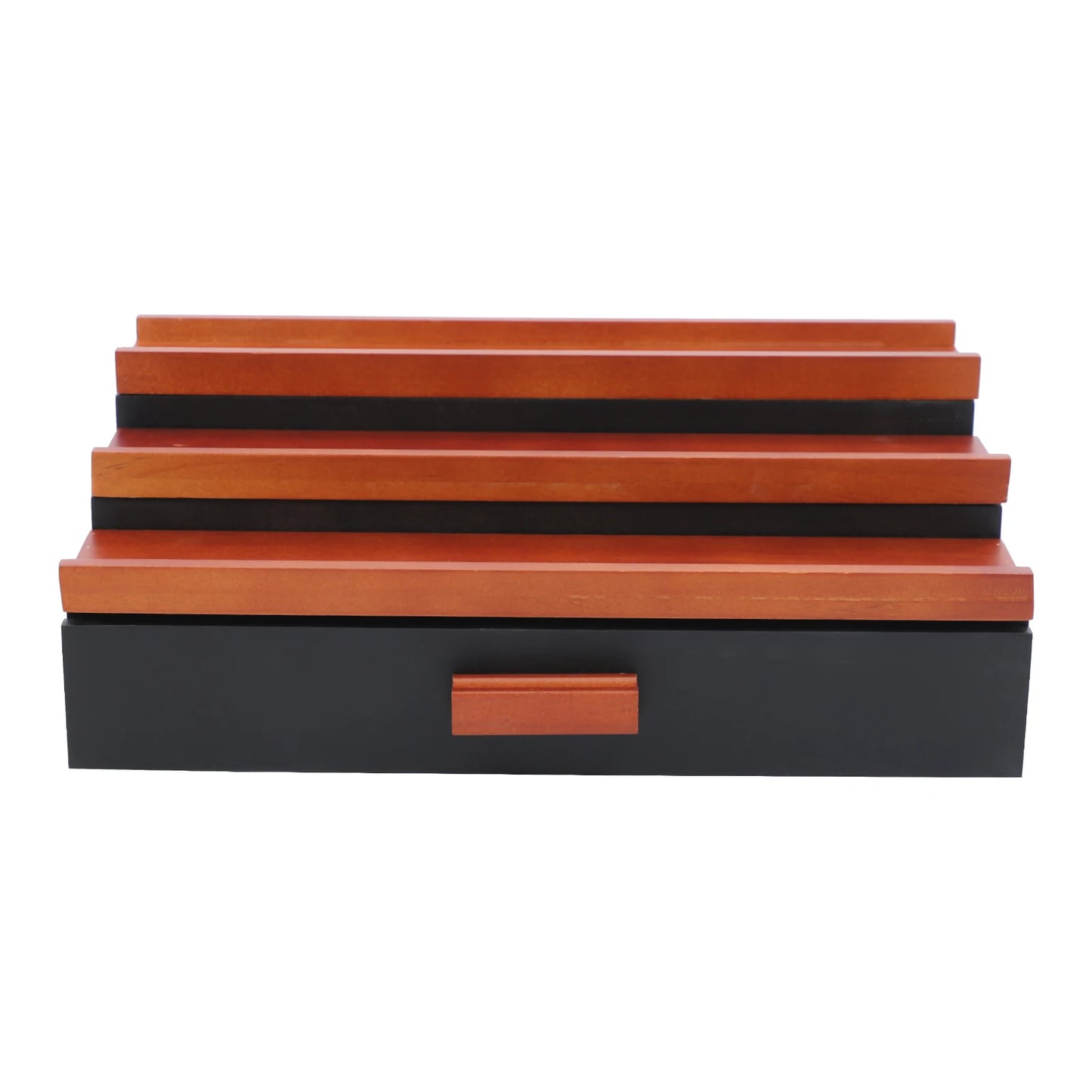 3 Tier Ladder Perfume Organizer, Wood Perfume Storage Rack with Drawer, Compact Display Stand for Cosmetics Perfume Bottles
