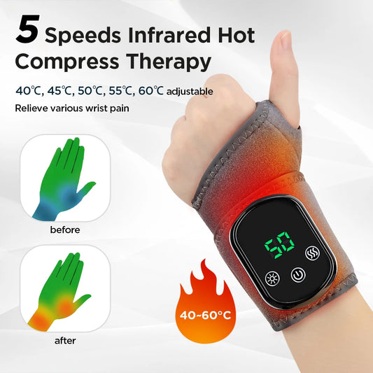 AGDOAD Electric Heating Wrist Massager With Brace For Relief