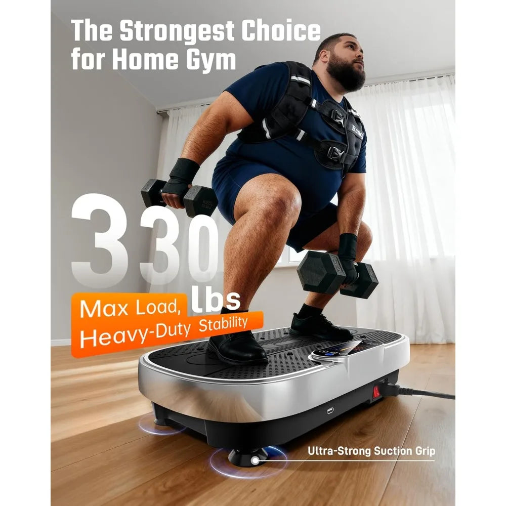 Vibration Plate Exercise Machine for Weight Loss and Lymphatic Drainage - 330lbs Capacity Vibrating Platform