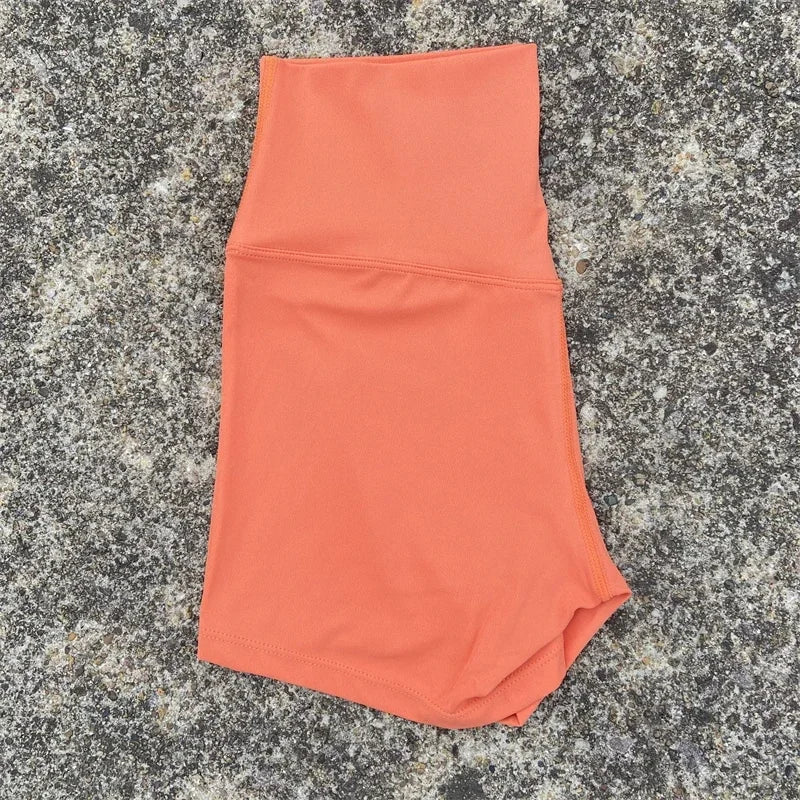 Solid Color Women Fitness Sport Shorts High Waist Athletic Yoga Short Leg Cycling Comprehensive Training Jogging Squat