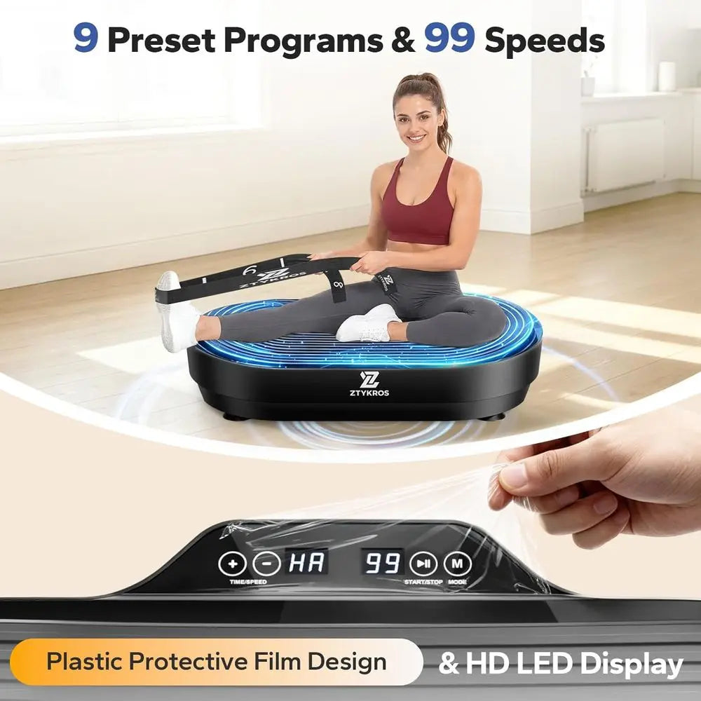Full-Body Vibration Workout Plate with 99 Speeds and 660 LB Capacity for Enhanced Fitness and Weight Loss