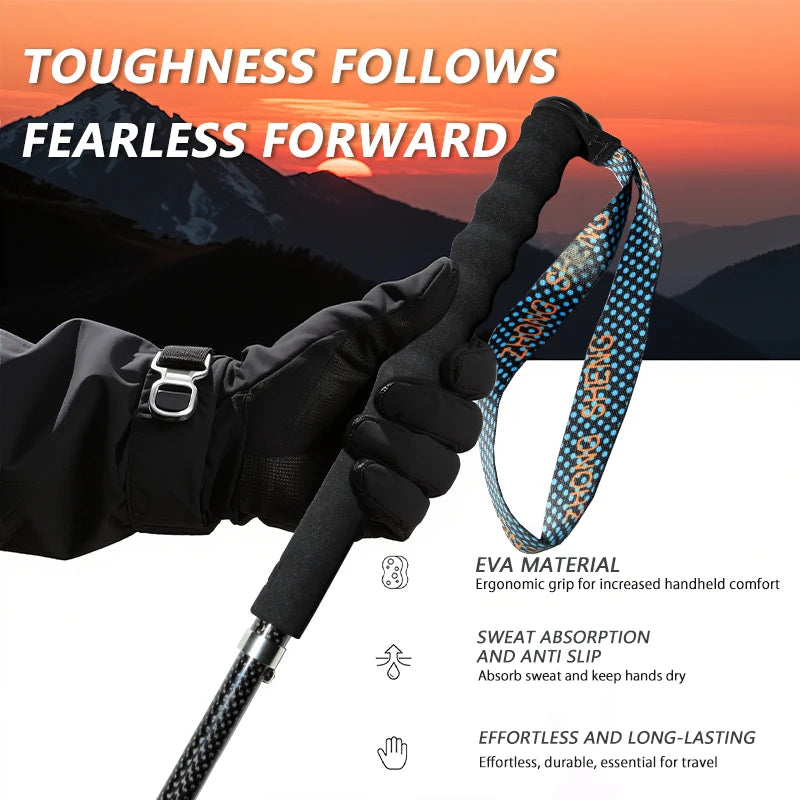 Okhealing Lightweight Telescopic Carbon Fiber Trekking And Hiking Poles