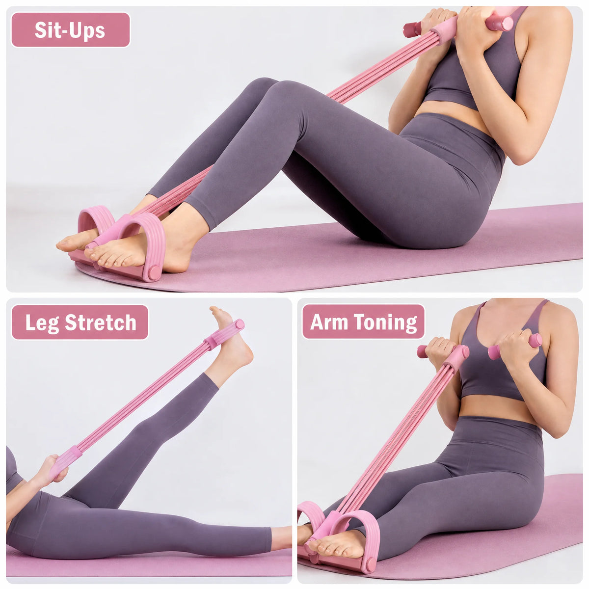Six Tube Resistance Band Pedal Trainer For Home Strength Training